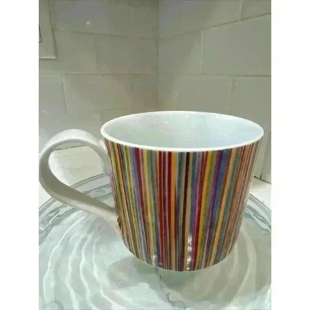 Starbucks Vertical Rainbow Stripe Mug 13oz Pre-owned 2008 Retired